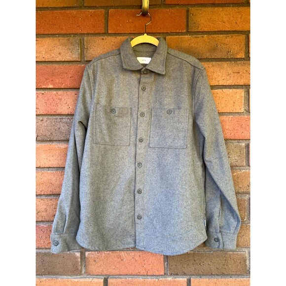 Onia Brushed Flannel Shirt Essential Heavy-Weight Overshirt | Gray | Mens Medium - Picture 1 of 13